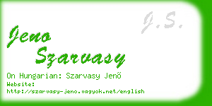 jeno szarvasy business card